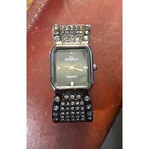 Women's 25mm Gun Metal Tone Denacci Bangle Watch, Crystal Studded